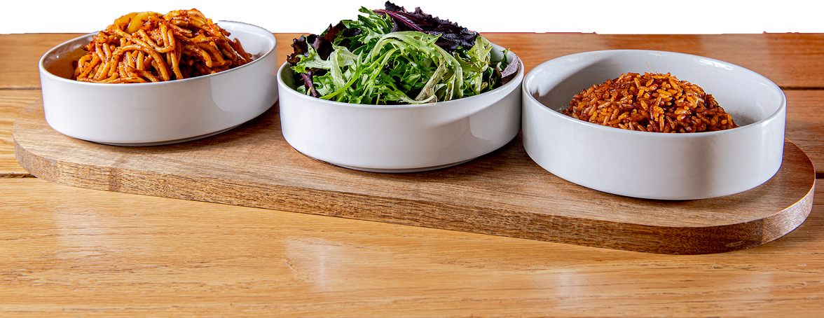 A Jollof Bowl catering spread